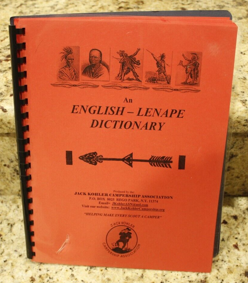 English Lenape Dictionary OA Vigil Naming 77 Pgs Suanhacky Lodge 49 Greater NY