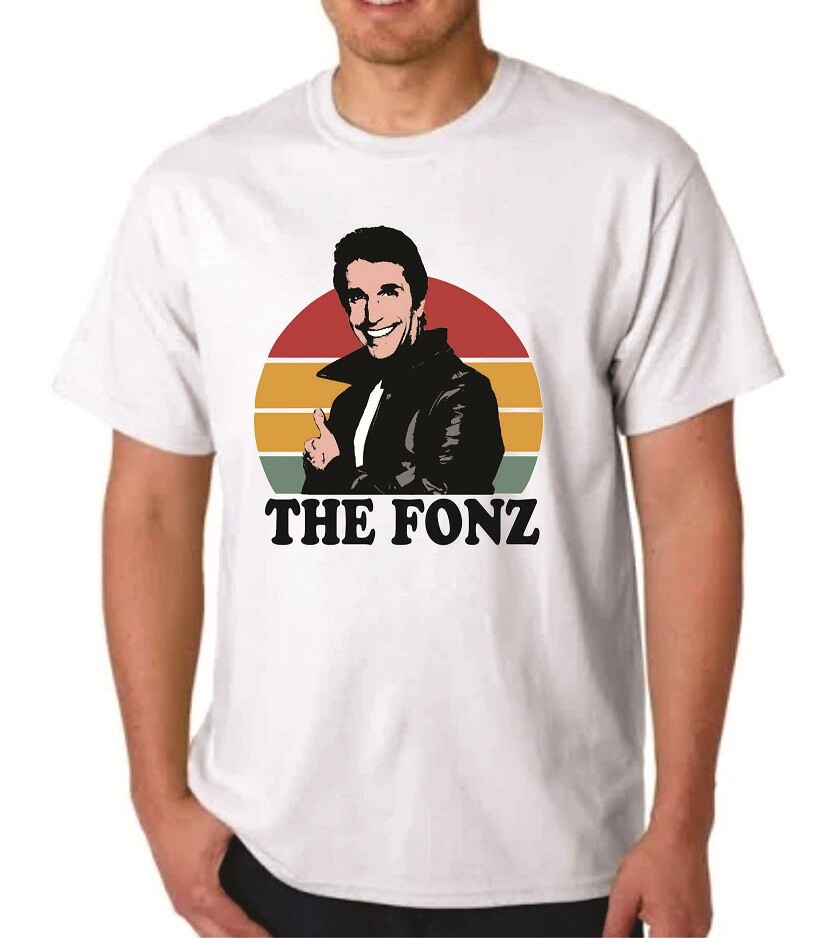 THE FONZ - HAPPY DAYS T-SHIRT FONZIE RETRO DESIGN TV SHOW | eBay