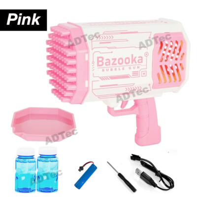69 Holes Bubble Gun Automatic Bazooka Soap Water Bubble Machine Outdoor Party AU