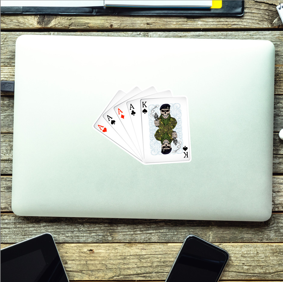 Royal Artillery King & Aces Waterproof Vinyl Sticker/Decal 10cm - Picture 2 of 4