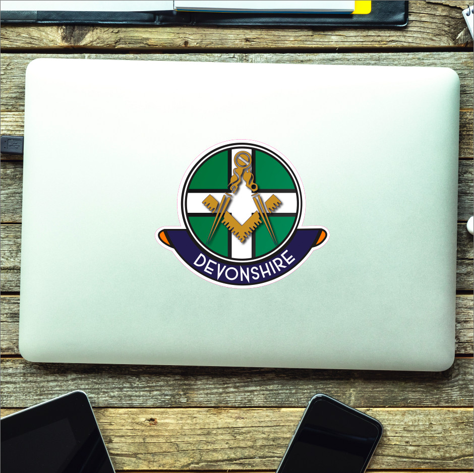 Devonshire Masonic Car Sticker | UV Laminated - Picture 2 of 4