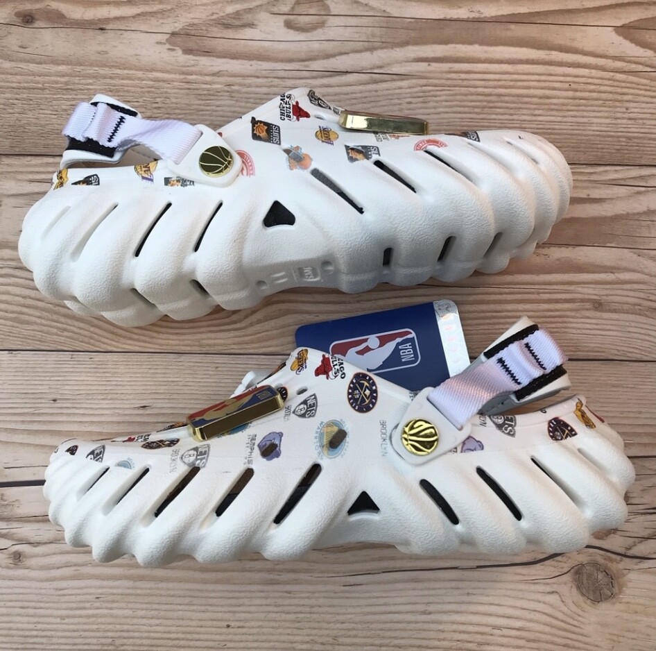 Pre-owned Crocs Nba All Star Echo Clog Select-a-size In White