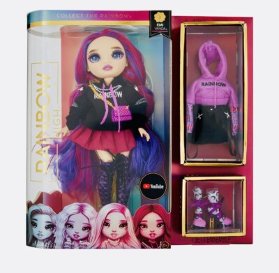 Rainbow High Emi Vanda Orchid Series 3 Fashion Barb Doll Playset 9PCS Purple NEW
