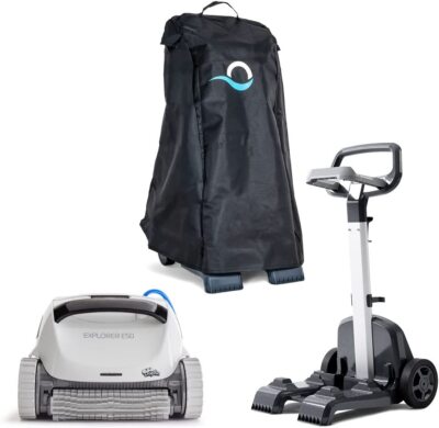 Dolphin Explorer E50 Automatic Robotic Pool Cleaner with Universal Caddy