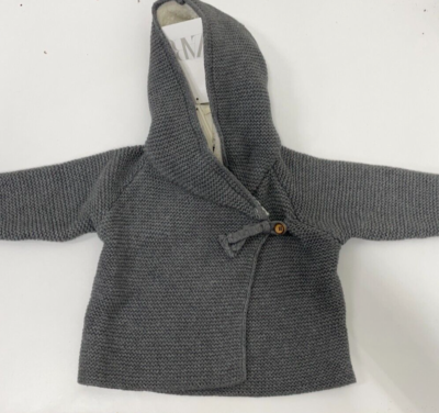 Zara Baby Girl 3 6M Sheep Effect Sweater Coat Gray Fleece Lined