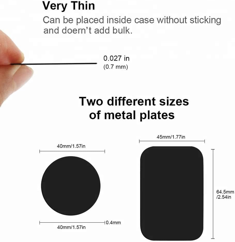 Replacement Metal Plates Set 4 Pack for Magnetic Car Phone Holders, Wall, Air Ve