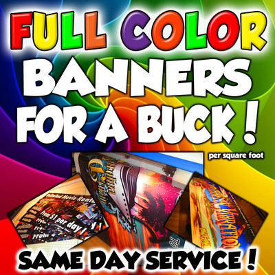 4' x 8' Full Color Custom Banner - Same Day Shipping!