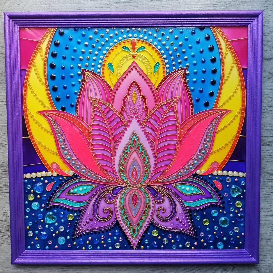 Lotus flower home wall decor Mystical mandala art Spiritual