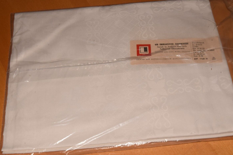 Alte Tischdecke TischwÃ¤Sche Webmuster 100 X 200 Cm Ovp Unbenutzt (12350)