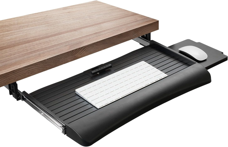 Keyboard Drawer under Desk with Mouse Platform, Easy-Glide S