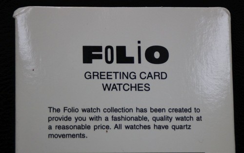 Vintage 1994 Folio Merry Christmas Gold tone Greeting Card Watch Santa NEW #569