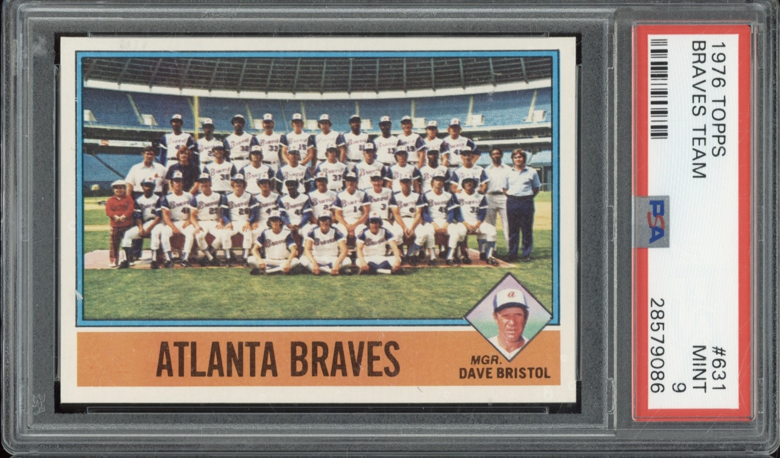 1976 Topps Baseball #631 Braves Team Mint PSA 9