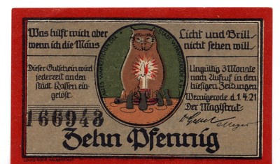 1921 Germany Notgeld City of Wernigerode 10 Pfennig Note (C398)