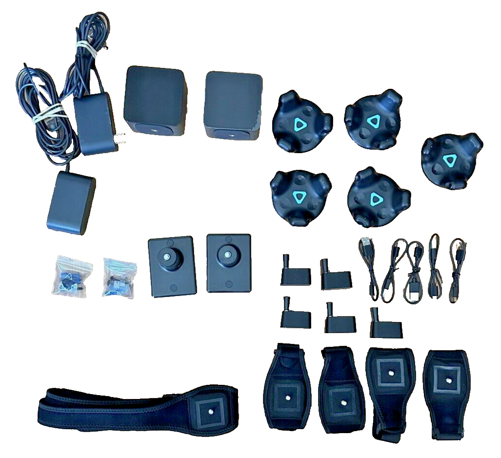 5 Htc Vive Tracker 2.0 with straps+2 1.0 base stations 5 Htc Vive Tracker 2.0 with straps+2 1.0 base stations
