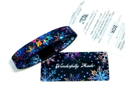 ZOX **WONDERFULLY MADE** Silver Single Large NIP Wristband w/Card SNOWFLAKES