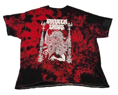 Escuela Grind Tie Dye Black Red Band T-Shirt 24 x 30 XL Grindcore Hardcore Metal
