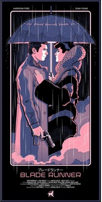 Blade Runner Deckard Rachael Raining Variant Poster Giclee Print Art 12x24 Mondo