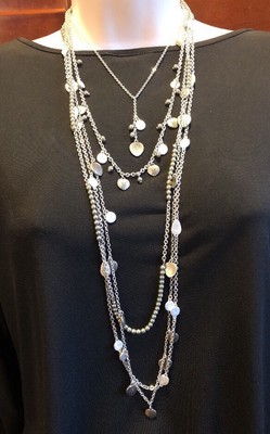 PREMIER DESIGNS HARMONY 3-IN-1 CONVERTIBLE MATTE SILVER TONE NECKLACE-$54-BNWOT!