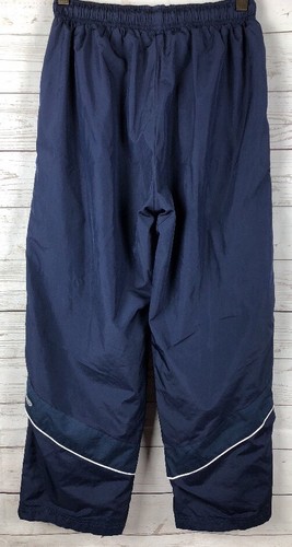 Reebok Youth Athletic Lined Wind Pants Ankle Zip Navy Blue Size Large