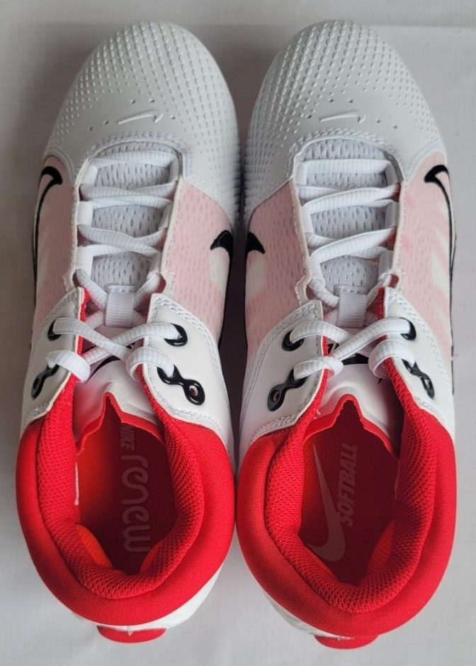Womens Size 8 White Red Nike React Hyperdiamond 4 Softball Cleats CZ5917-105