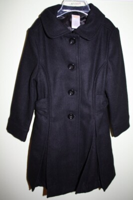 NWOT GYMBOREE CHERISH TRADITIONS Size XS 3-4 Black Wool Blend Long Dress Coat