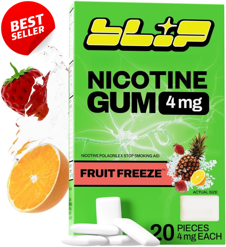 NRT Nicotine Gum 4mg Fruit Freeze Quit Smoking Aid 20 Count - US
