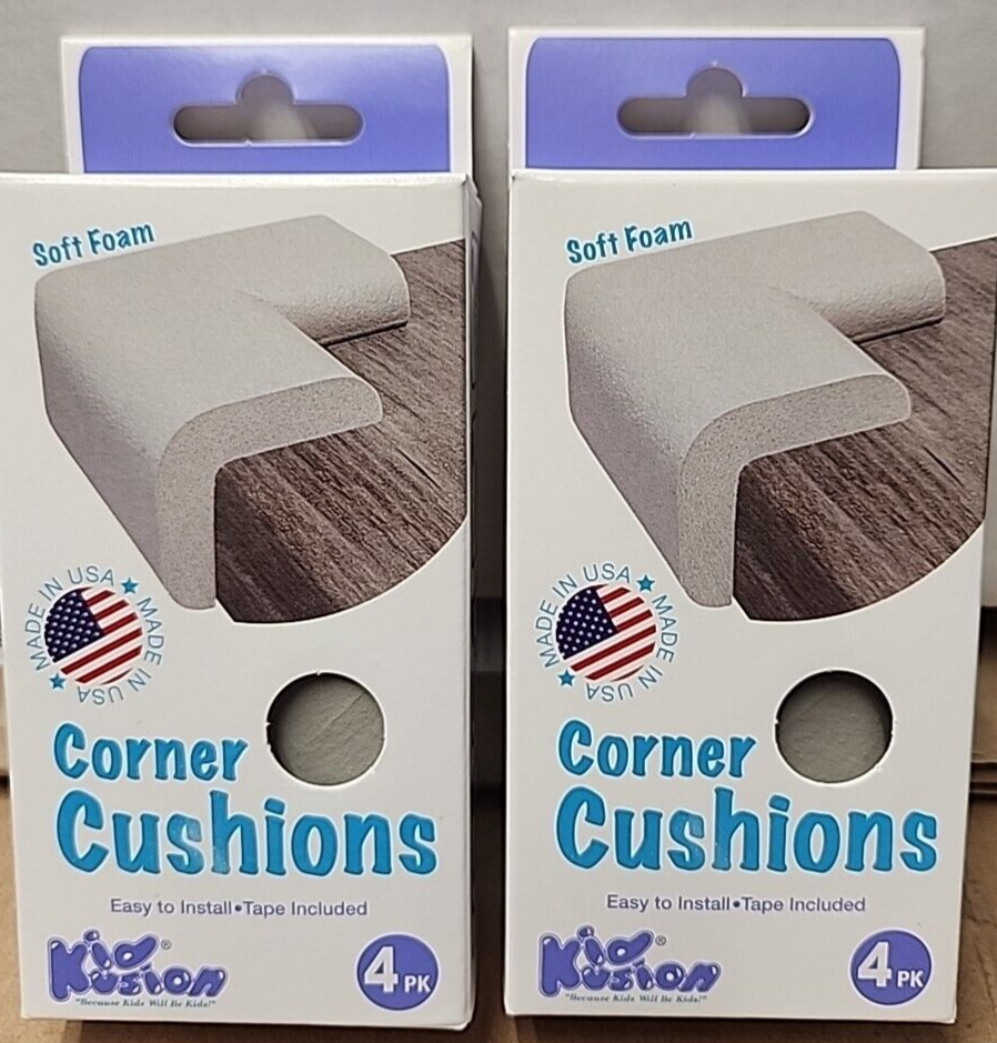 KidKusion Corner Cushions, Brown, lot of 2 packs