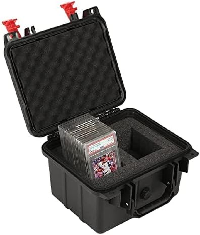 Graded Card Storage Box Fit BGS PSA SGC FGS (Small, Orange & Black) | Weatherproof Graded Sports Trading Cards Box