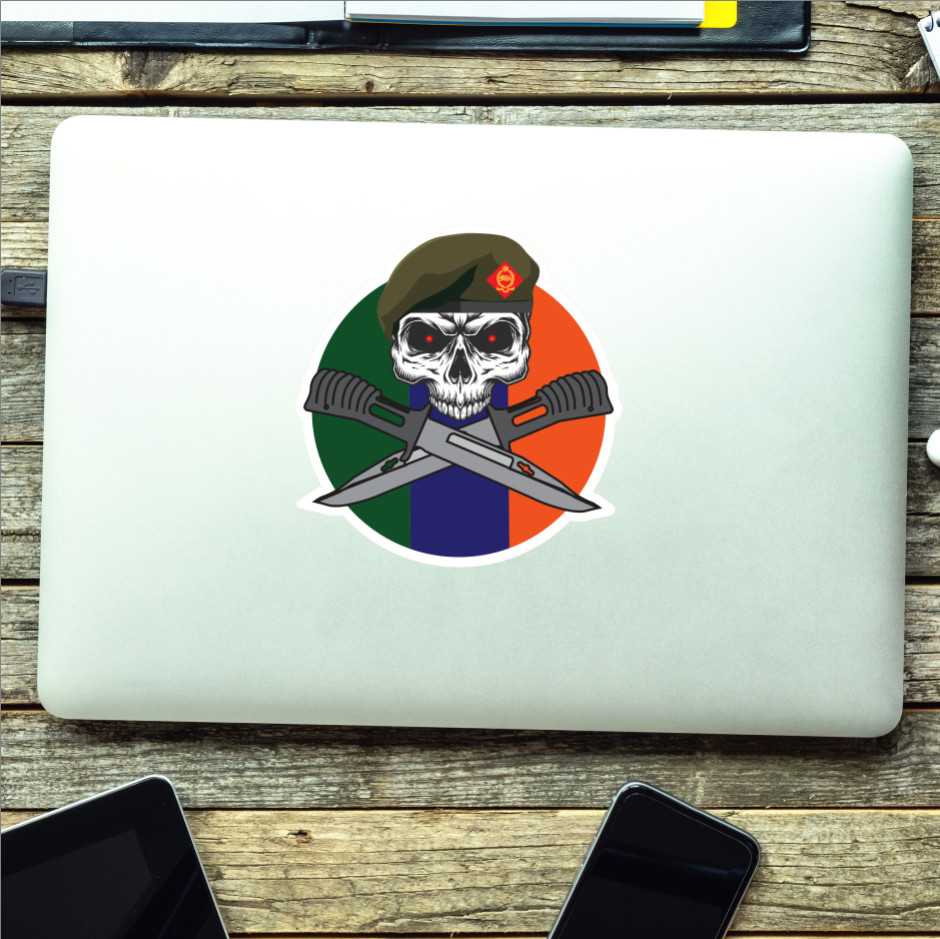 King's Own Royal Border Regiment Car Decal - Skull and Crossed Bayonets Design - Picture 2 of 5