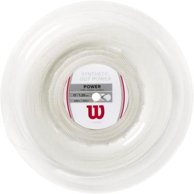 Synthetic Gut Power Tennis String - Set and 200M Reel, 16 and 17 Gauge