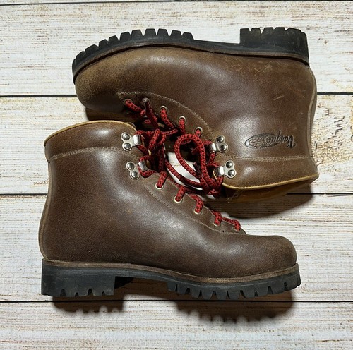 Vintage Vasque Hiking Boots Brown Leather Size 6.5 Mens Made In