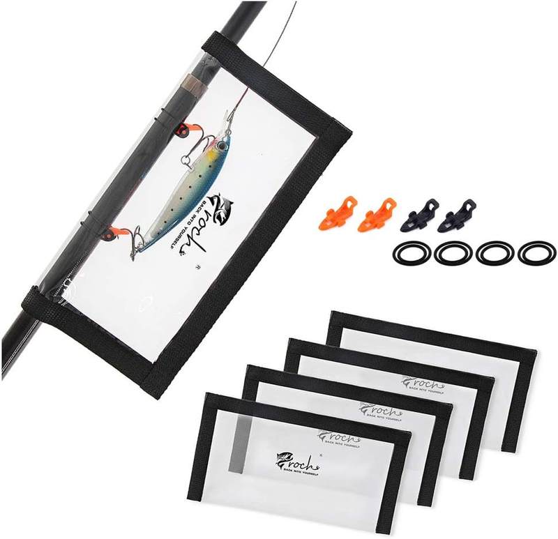 Fishing Lure Wraps 4-Pack Clear PVC Lure Covers 22X11.5Cm with Fishing Hook Keep