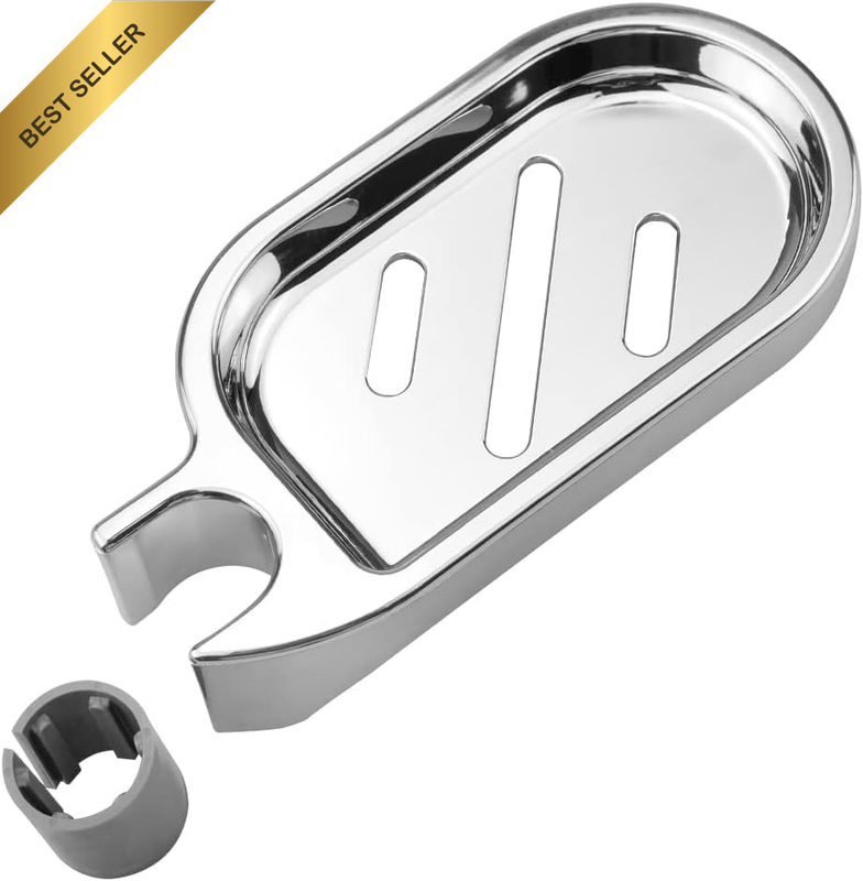 2Pcs Shower Rail Soap Holder,Clip-On Bathroom Soaps Holders,Dish Adjustable Prac