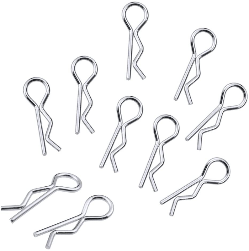RC Car Body Clips Bent Springy R Pins for 1/5th 1/8th Scale Traxxas 1/10 Truck
