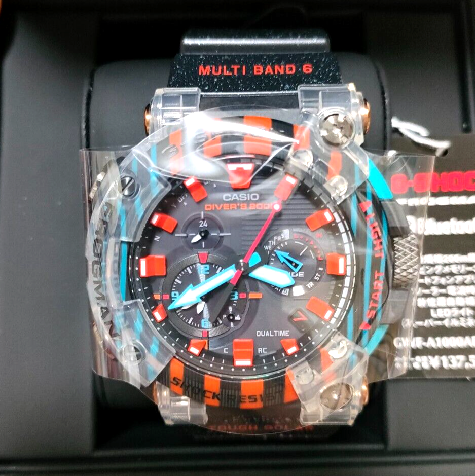 Pre-owned Casio G-shock Gwf-a1000apf-1ajr Frogman 30th Anniversary Poison Dart Frog Tough