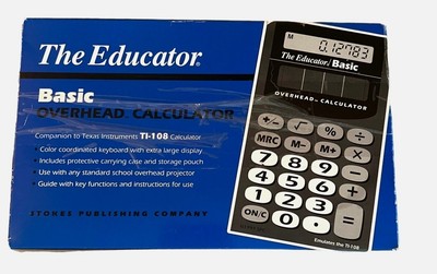 NEW The Educator Basic Overhead Calculator TI-108 Companion By Stokes Publishing