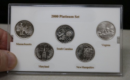2000 P Platinum Edition State Quarter US Mint ~ 5 Coin set OGP #1654