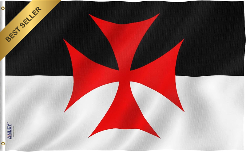 Fly Breeze 3X5 Foot Knights Templar Battle Flag - Vivid Color and Fade Proof - C