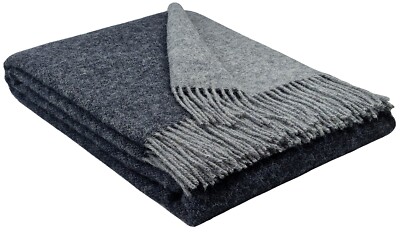 Wolldecke 100% Schurwolle Wohndecke Plaid 140 x 200cm Tirol Doubleface Farben