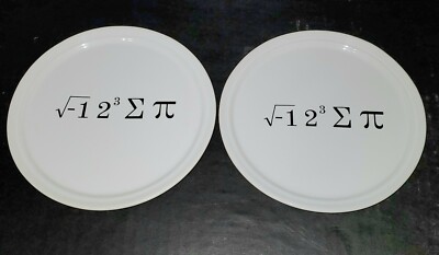 ''I EIGHT SUM PI'' SET OF 2 PLATES HOUSTON MUSEUM OF NATURAL SCIENCE