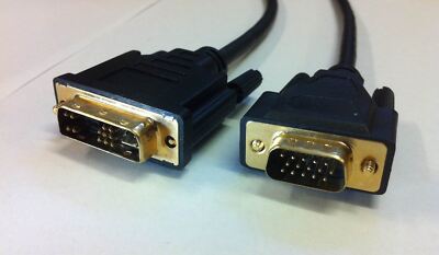5m DVI-A to VGA Analogue Video connection cable - 12+5 DVI male to HDB15 male  
