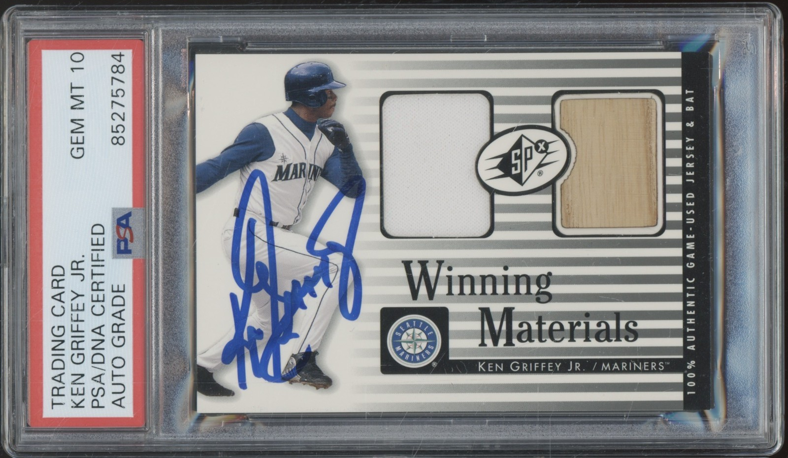 2000 SPx Winning Materials Ken Griffey Jr Jersey Game Used Bat PSA DNA 10 Auto