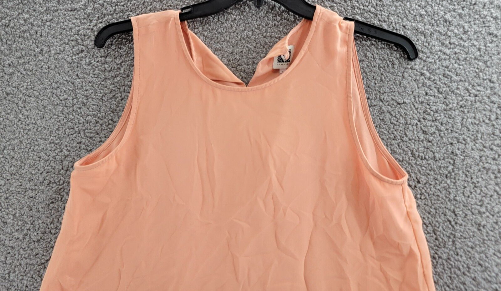 Anne Klein Double-Layer Tank Top Women's S Pink Round Neck Back Button Closure - Picture 2 of 16