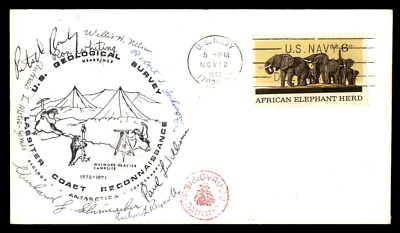 US Navy 1970 Geological Survey Coast Reconnaissance Autographed Cover aal_10185