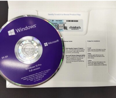 ~ AUTHENTIC Win 10 Pro 64-Bit (DVD)  [BRAND NEW] ~