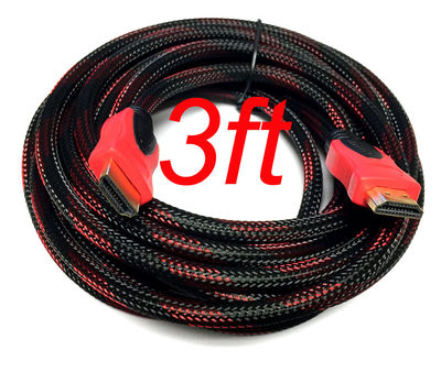 Red Mesh PREMIUM HDMI CABLE Cord For BLURAY 3D DVD PS3 HDTV XBOX LCD HD TV 1080P