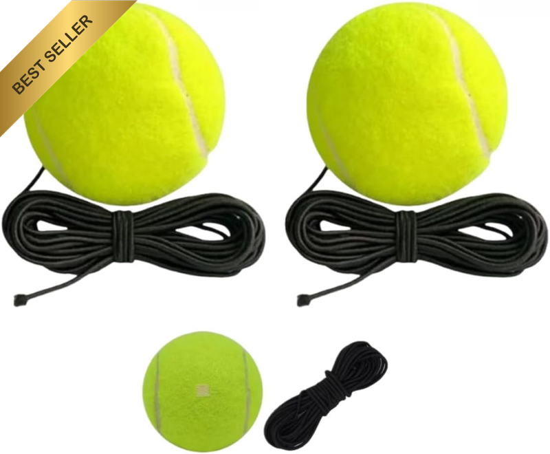 Tennis Trainer with String 2 Pcs, Training Ball and Replacement Ball, Accessorie