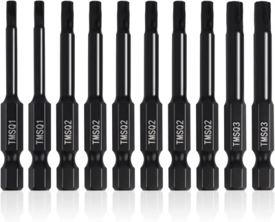Double Square 8 Point Star Bit Set (10 Pack - 2.3'' Long Magnetic Heads)
