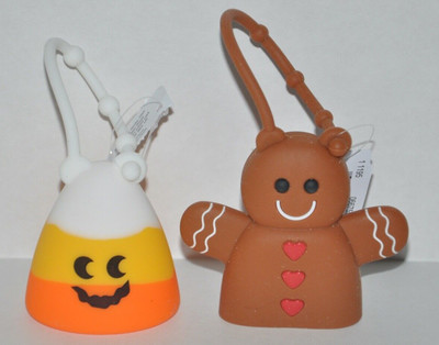 Bath and Body Works Candy Corn and Gingerbread Man Pocket * Bac Holder  Lot NWT