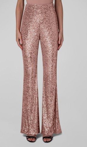 Pre-owned Akris $1490  Women's Pink Faralda Sequin Trouser Pants Size 6